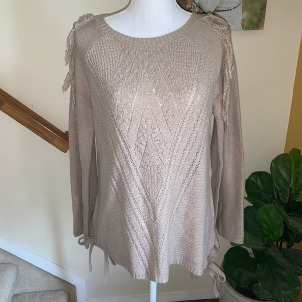 Vintage America boho chic‎ sweater tan size M